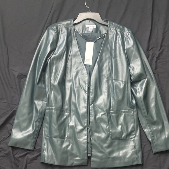 Calvin Klein Women's Classic Black Leather Jacket - Picture 9 of 9